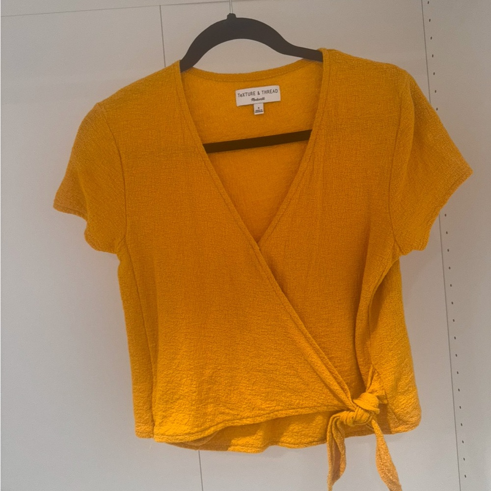 Women's Yellow Wrap Top